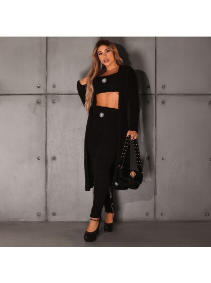 Cardigan Chocolate Doce Freja Preto
