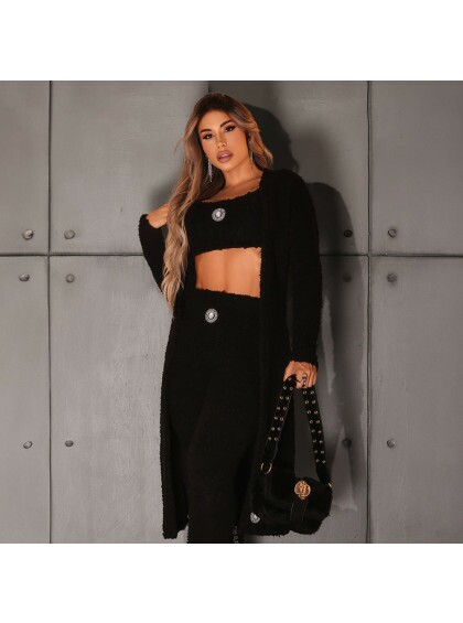Cardigan Chocolate Doce Freja Preto