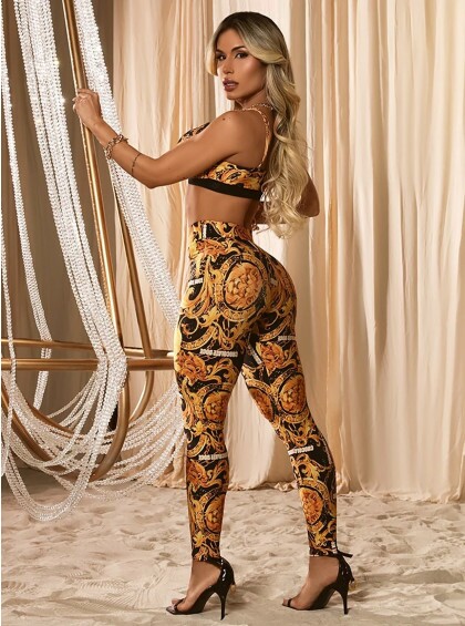 Conjunto Chocolate Doce Mirage Estampa dourada