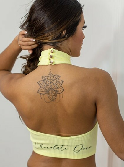 CROPPED CHOCOLATE DOCE AMELIA AMARELO 