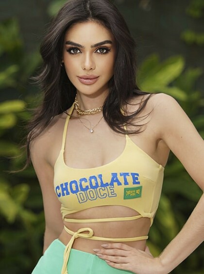 Cropped Chocolate Doce Lorena Amarelo