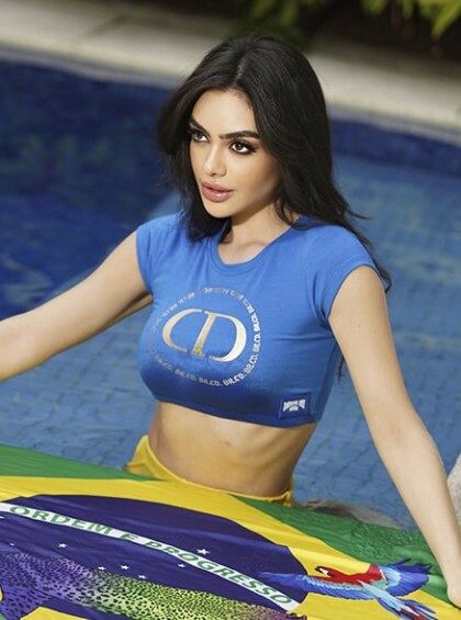 Cropped Chocolate Doce Natascha Azul