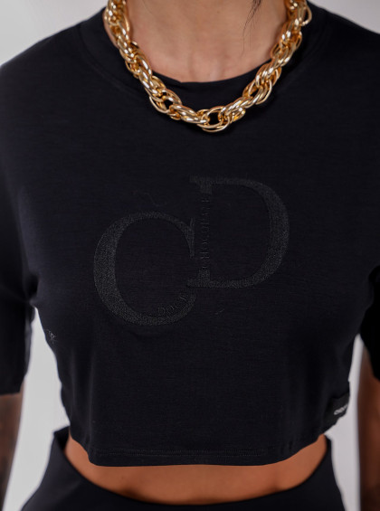 Cropped Chocolate Doce Even Preto 