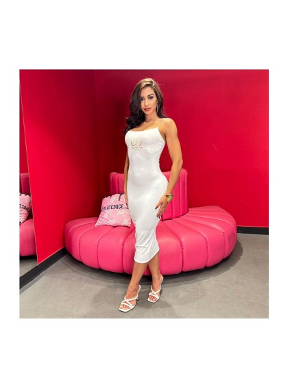 Vestido Midi Chocolate Doce Hibisco Off White