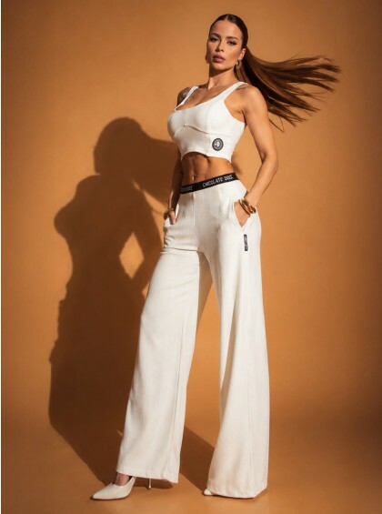 Cropped Chocolate Doce Capri Off White
