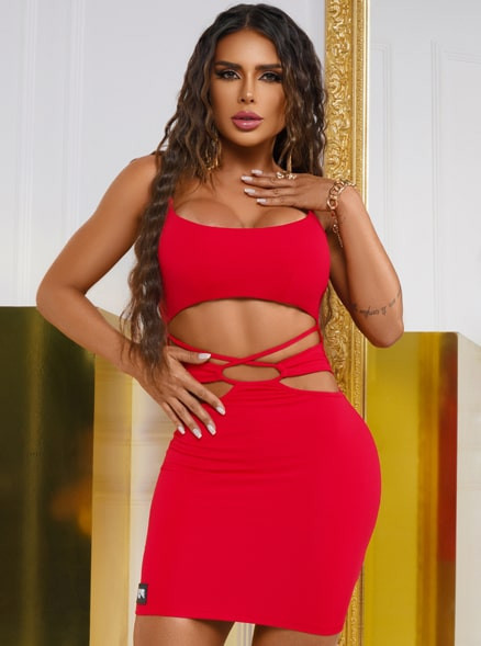 Vestido Chocolate Doce Zoeh Vermelho