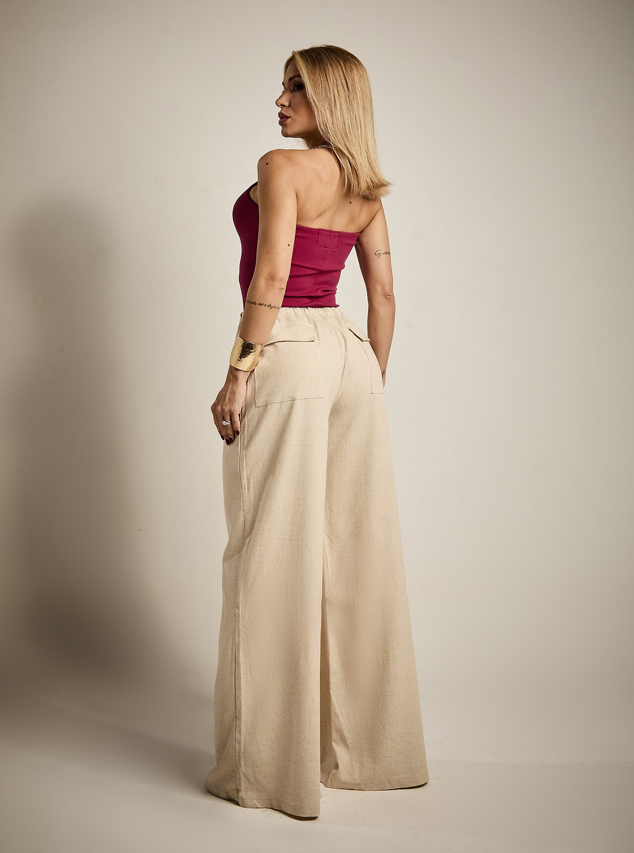 Calça Chocolate Doce Linho Legitima Nude
