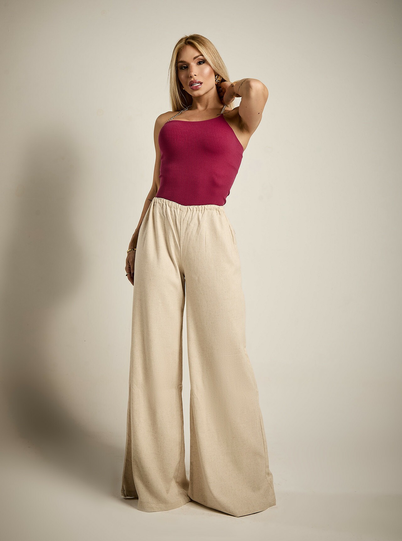 Calça Chocolate Doce Linho Legitima Nude