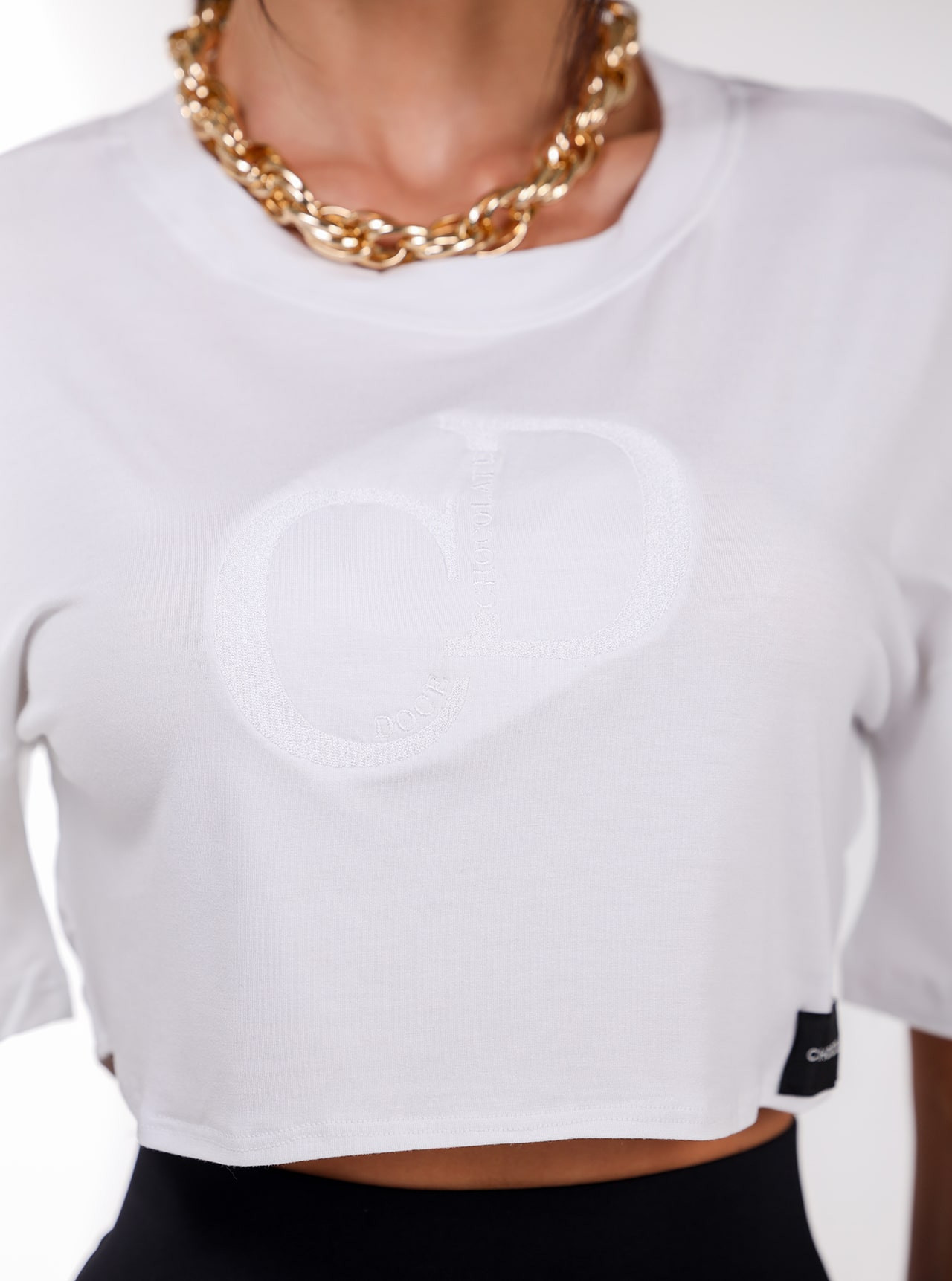 Cropped Chocolate Doce Even Branco