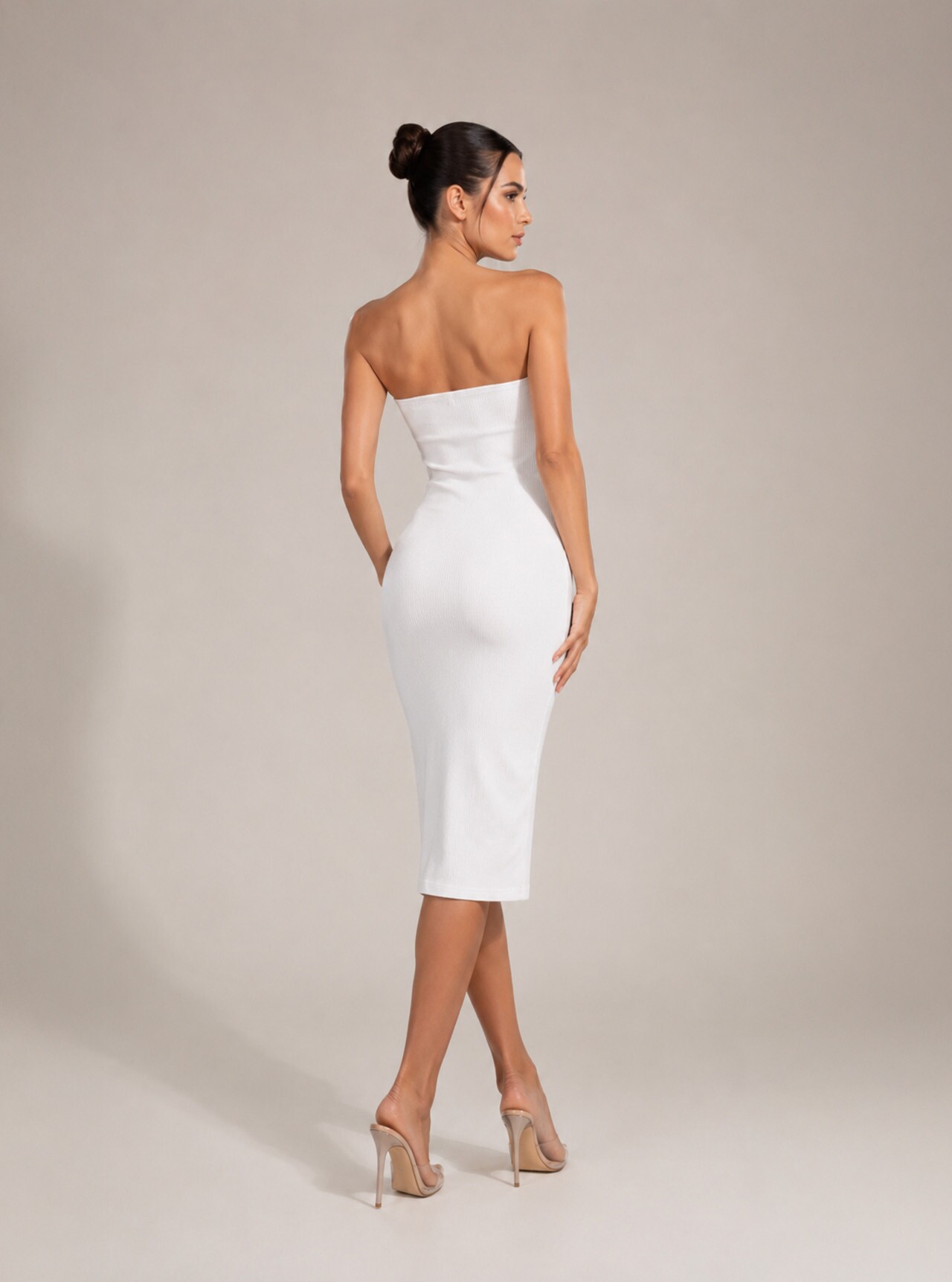 Vestido Chocolate Doce Margo Canelado Branco