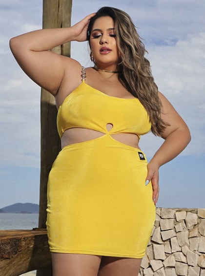 Vestido Chocolate Doce Marly Amarelo-G