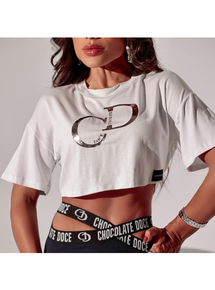 Cropped Chocolate Doce CD Branco
