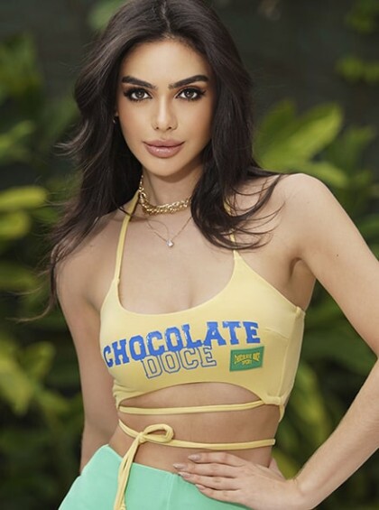 Cropped Chocolate Doce Lorena Amarelo