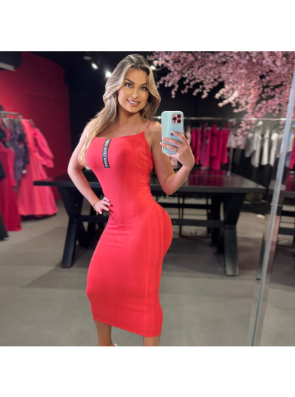 Vestido Chocolate Doce Hibisco Vermelho
