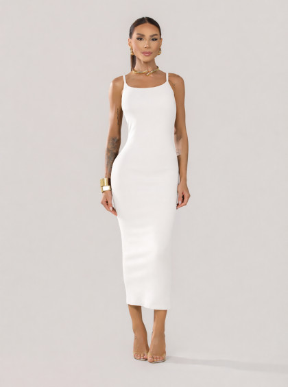 Vestido Chocolate Doce Icone Branco