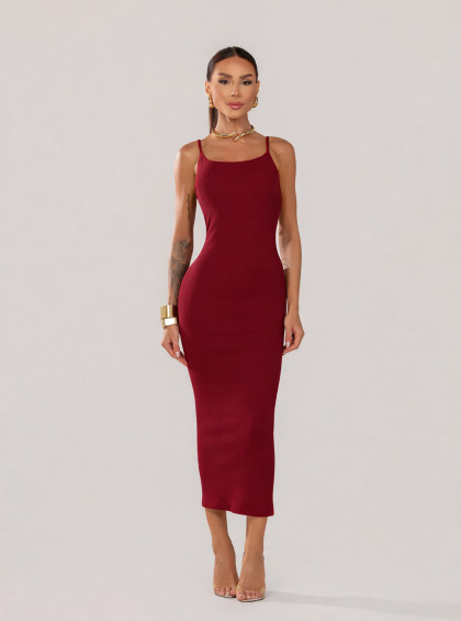 Vestido Chocolate Doce Icone Vinho