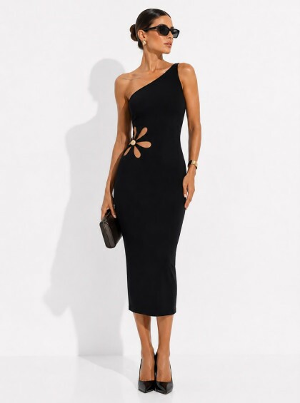 Vestido Chocolate Doce Flora Preto