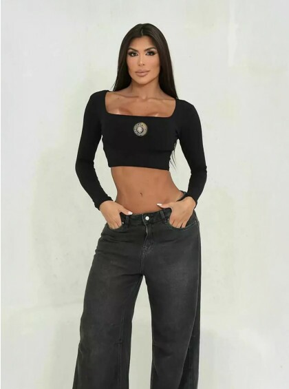 Cropped Chocolate Doce Margo Preto