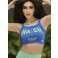 Cropped Chocolate Doce Angelina Azul 