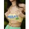 Cropped Chocolate Doce Lorena Amarelo
