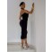 Vestido super midi Chocolate Doce Melodia Preto