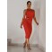 Vestido super midi Chocolate Doce Melodia Vermelho