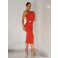 Vestido super midi Chocolate Doce Melodia Vermelho