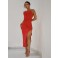 Vestido super midi Chocolate Doce Princesa Vermelho