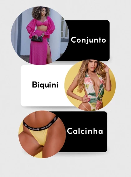 Combo Conjunto+ Maiô + Calcinha Chocolate Doce 