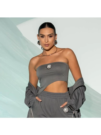 Cropped Chocolate Doce Zoe Cinza