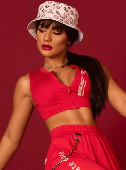 CROPPED LARA BABY POWER CHOCOLATE DOCE VERMELHO