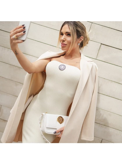 Vestido CD tomara que cai Off White