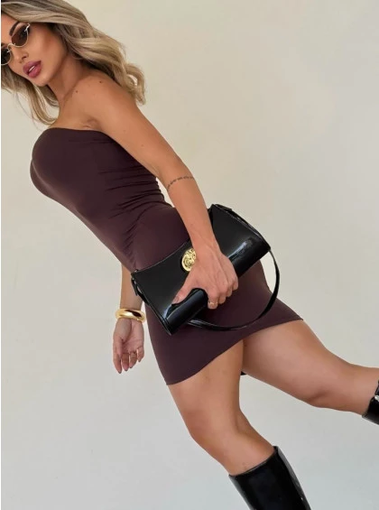 Vestido Chocolate Doce Bianca Brazao Chocolate