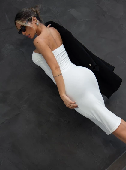 Vestido Chocolate Doce Abigail Off White