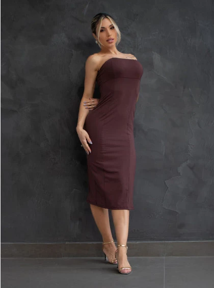 Vestido Chocolate Doce Estiva Marrom