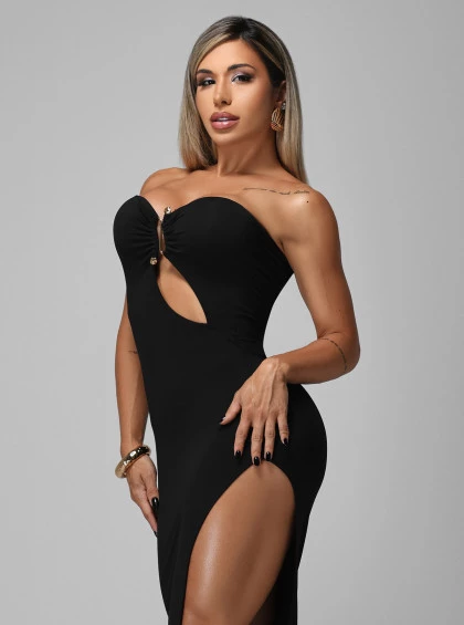 Vestido Chocolate Doce Fortuna Preto