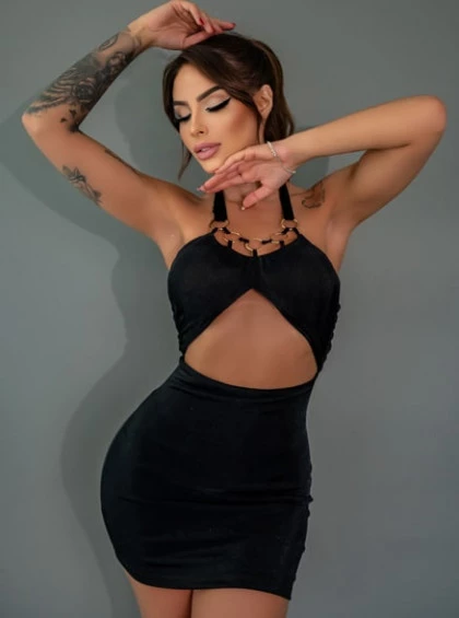 Vestido Chocolate Doce Tatiana Preto