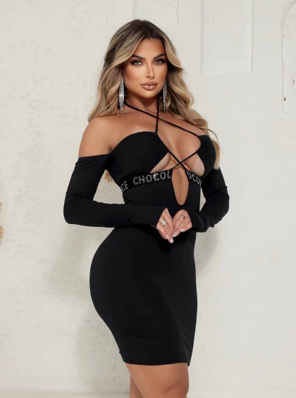 Vestido Chocolate Doce Thymea Preto-PRETO-P