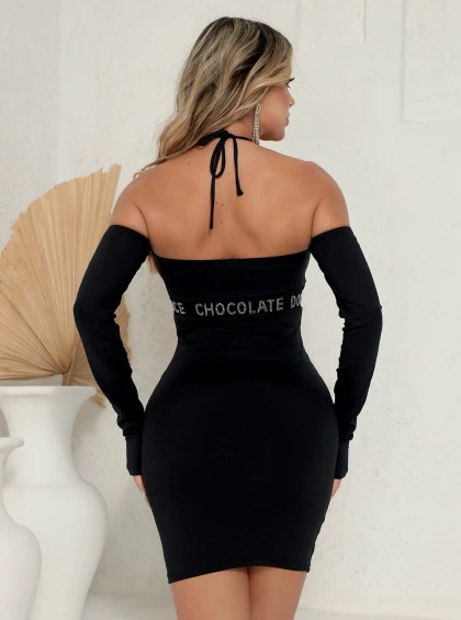 Vestido Chocolate Doce Thymea Preto-PRETO-P