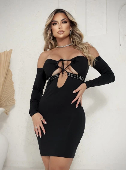 Vestido Chocolate Doce Thymea Preto-PRETO-P