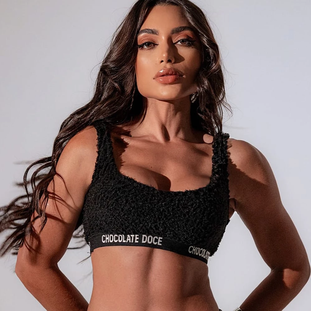Cropped Chocolate Doce Freja Preto