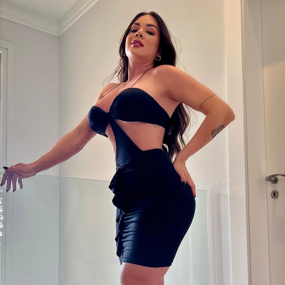 Vestido Curto Chocolate Doce Filipa Preto