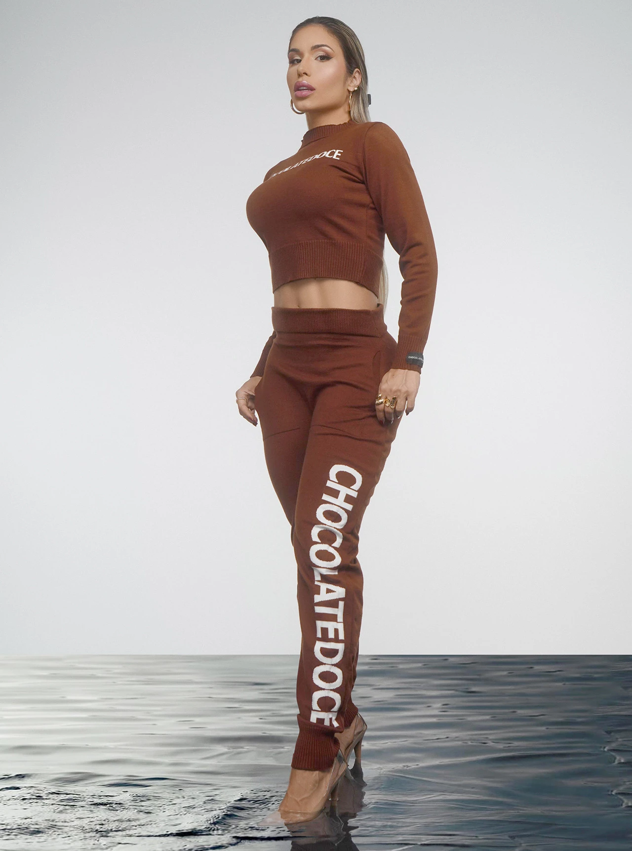 Conjunto Chocolate Doce Tricot Cafe