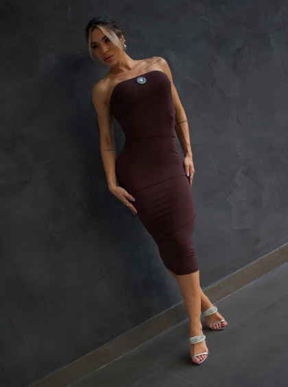 Vestido Chocolate Doce Abigail Marrom