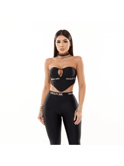 Conjunto Chocolate Doce Vina Preto