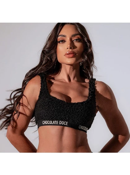 Cropped Chocolate Doce Freja Preto