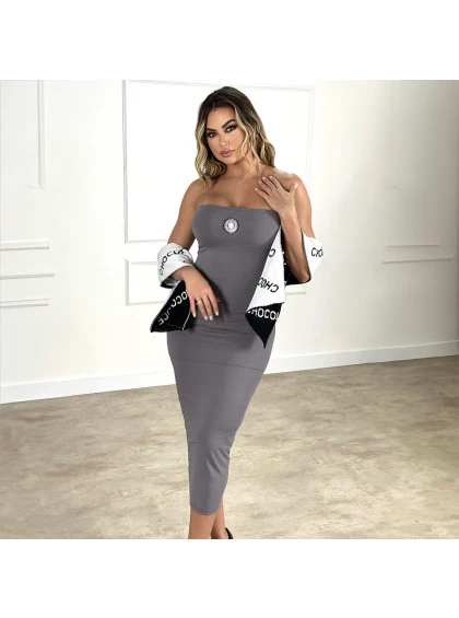 Vestido Chocolate Doce Abigail Midi