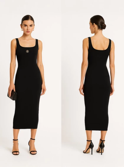 Vestido Chocolate Doce Longo Florelia