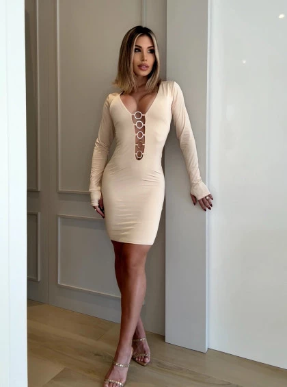 Vestido Chocolate Doce Afrodite Dourado