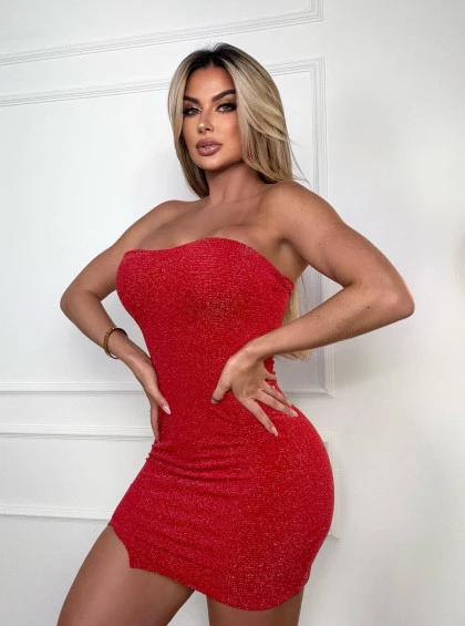Vestido Chocolate Doce Atena Vermelho